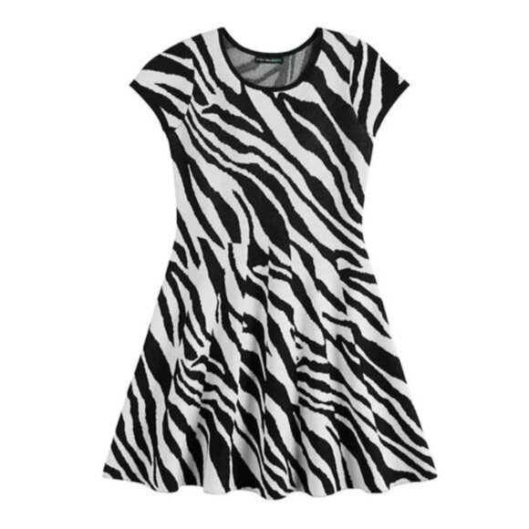 My Michelle Girl's Zebra Sweater Dress, size medium - Picture 2 of 7